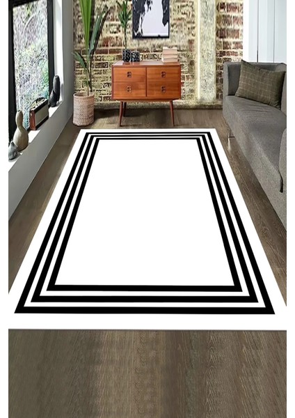 Dijital Kaymaz Yıkanabilir Modern Beyaz Salon Halısı Mutfak Halısı Koridor Halısı Halı-Yolluk D4094