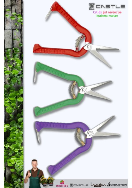 LZ-K35 Bağ Bahçe Bitki Çiçek Gül Üzüm Narenciye Budama Makası Set ( 3 Adet )