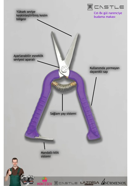 LZ-K35 Bağ Bahçe Bitki Çiçek Gül Üzüm Narenciye Budama Makası Set ( 3 Adet ) fiyatları