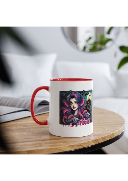 Balık Burcu Baskılı Kupa