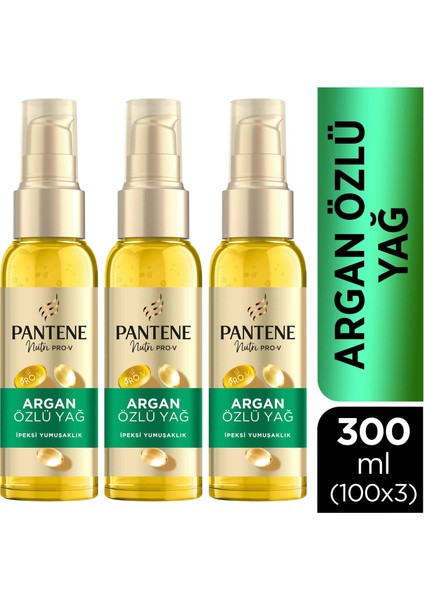 Pro-V Argan Yağlı Saç Bakım Yağı 3x100 ml Kabaran Saçları Yatıştıran Besleyici Formül