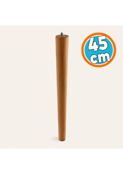 Kahverengi Boyalı Sehpa ve Masa Için Bohem Tarz Ahşap Mobilya Ayağı Aksesuar Ayakları Silindir 45 cm