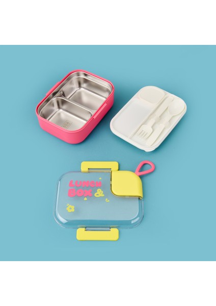 Lunch Box Yemek Kabı - Pembe / Sarı - 1,1 Lt modelleri