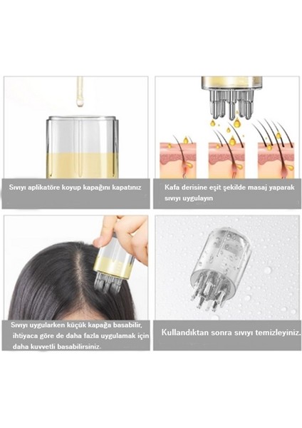 C01 Saç Bakım Yağı Uygulama Aplikatörü Saç Kökünü Beslemeye Yardımcı Saç Bakım Yağı Uygulama Cihazı fırsatları