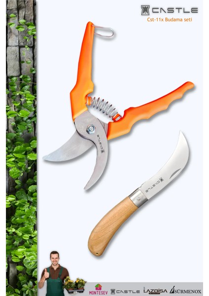 Lz-K6 Budama Makası Bağ Makası ve Aşı Çakısı Bıçağı 2'li Set