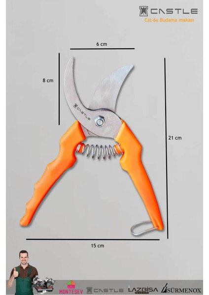 Lz-K6 Budama Makası Bağ Makası ve Aşı Çakısı Bıçağı 2'li Set modelleri