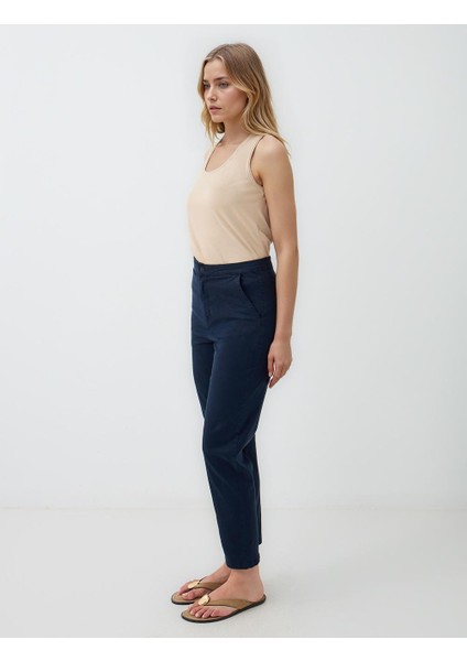 Lacivert Normal Bel Normal Paça Gabardin Pantolon fiyatları