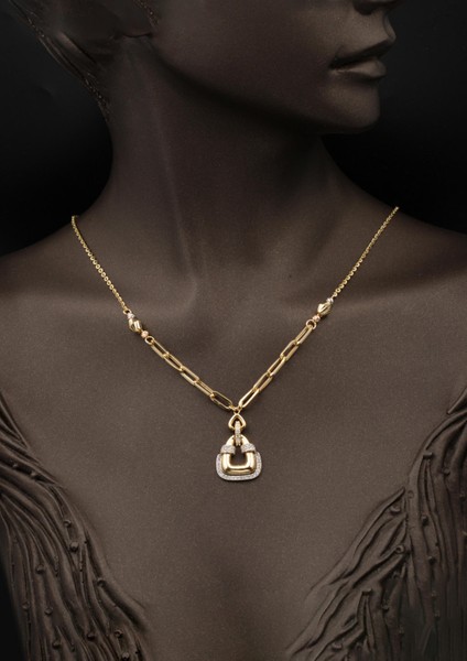 Valentino 14 Ayar Altın Ataç Zincirli Ikili Set fiyatları