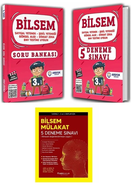 3. Sınıf Bilsem Soru Bankası Deneme ve Mülakat Kitabı Seti