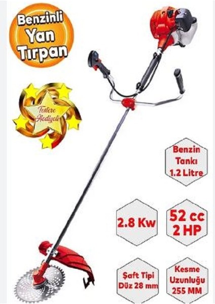 Benzinli Yan Tip Tırpan 52CC 2.0hp RDX9635