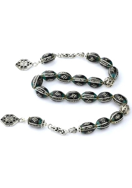 Beyzi Kesim Galalith ve Oltu Taşı Karpuz Baklava Işleme Zaza Tespih