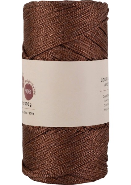 Makrome Ipi 3mm Polyester Kahve Simli