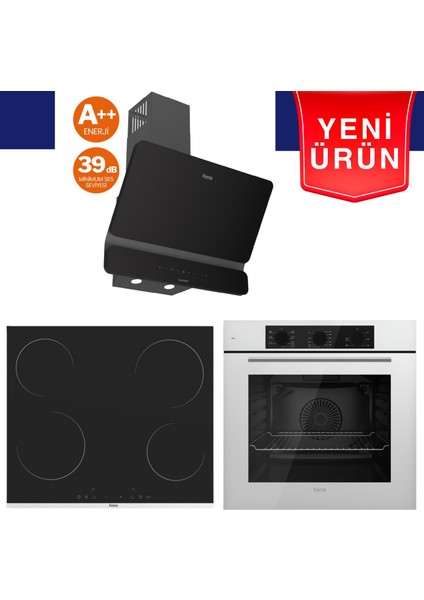 Fryart Serisi Silenart Vitroseramik Elektrikli Ankastre Set (XE63CB + Ms 261 + D080-SA)