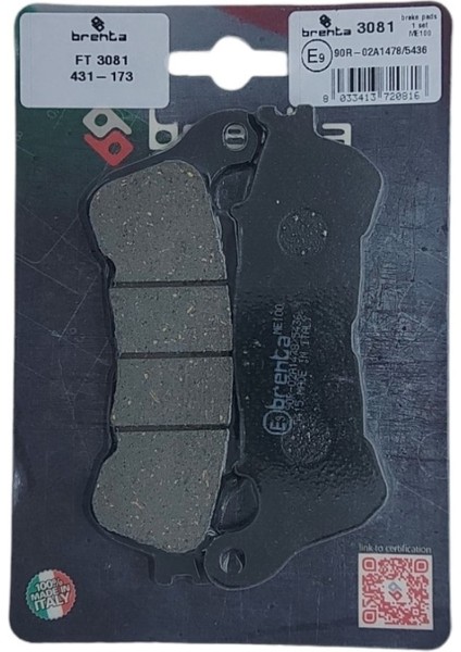 Honda Crossrunner 2011-2014 Brenta Ön Fren Balata Ob