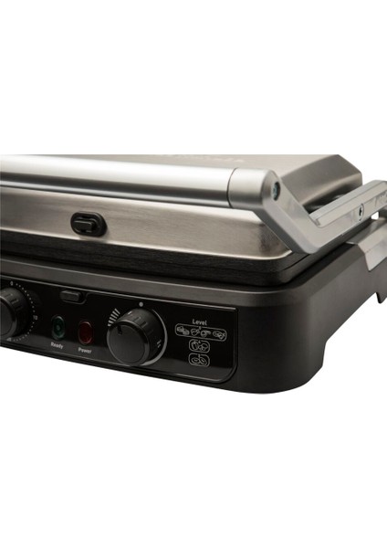 Grill Gourmet Minute 6 Dilim Kapasiteli 2000 Watt Izgara ve Tost Makinesi - Inox