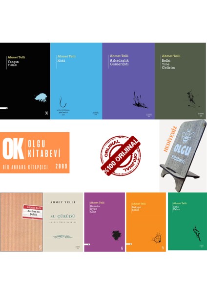 Ahmet Telli 9 Kitap Set / Bakışın Senin - Hüznün Isyan Olur - Yangın Yılları - Nida Telefon Tutucu Hediye