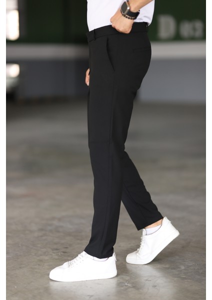 Erkek Siyah Renk Italyan Kesim Slimfit Kumaş Pantolon fiyatları