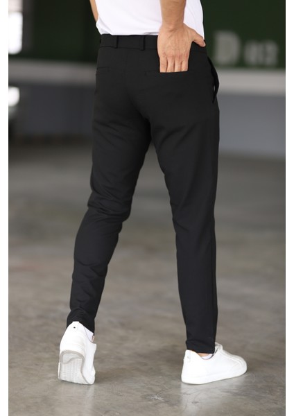 Erkek Siyah Renk Italyan Kesim Slimfit Kumaş Pantolon fırsatları