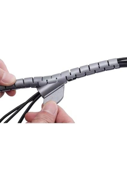 25MM 1,5 Metre Yarıklı Spiral Kablo Kanalı Hortum – Kablo Gizleme ve Izolasyon Borusu, Esnek Gri fiyatları