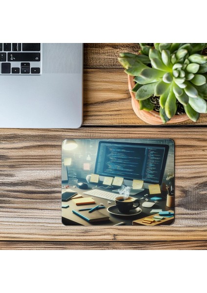 Klasik Siyah Kahveli Kodlama Alanı Mousepad - 19X23 cm 2 mm Dikdörtgen Ithal Baskılı Mouse Pad modelleri