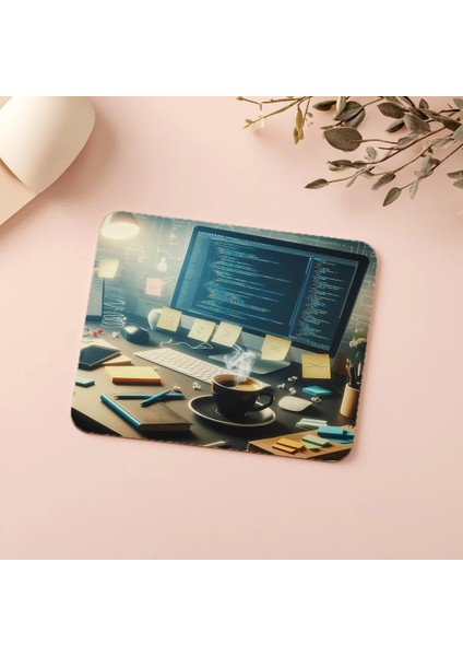 Klasik Siyah Kahveli Kodlama Alanı Mousepad - 19X23 cm 2 mm Dikdörtgen Ithal Baskılı Mouse Pad indirimleri