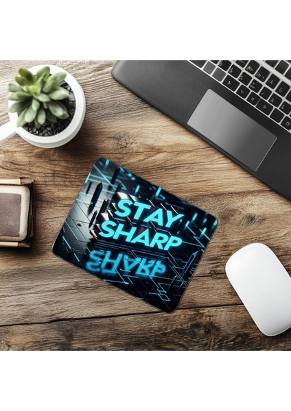 Siyah Parlak Zeminli Netlik Temalı Mouse Pad - 19X23 cm 2 mm Dikdörtgen Ithal Baskılı Mouse Pad