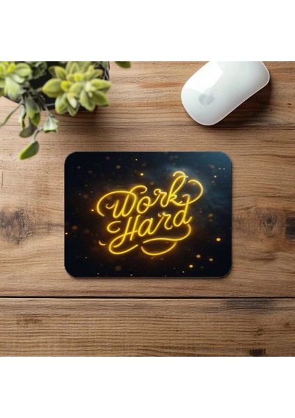 Sarı Cursive Fontlu Işıklı Mouse Pad Tasarımı - 19X23 cm 2 mm Dikdörtgen Ithal Baskılı Mouse Pad fırsatları