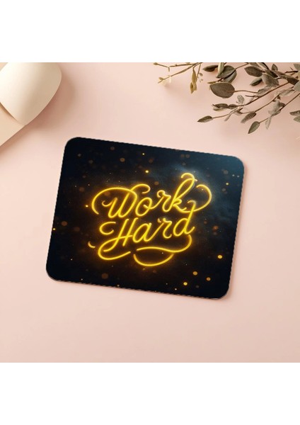 Sarı Cursive Fontlu Işıklı Mouse Pad Tasarımı - 19X23 cm 2 mm Dikdörtgen Ithal Baskılı Mouse Pad indirimleri
