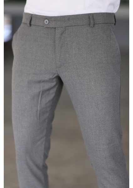 Erkek Okul Grisi Italyan Kesim Slimfit Kumaş Pantolon