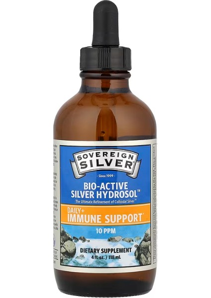 Bio-Active Silver Hydrosol ™ Dropper-Top, Daily + Immune Support, 10 Ppm, 4 Fl Oz (118 Ml)