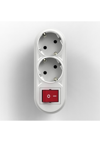 Ikili 2 Li Topraklı Fişli Priz Lale (Anahtarlı) 3600W Grup Priz, Fetih 106-02 modelleri