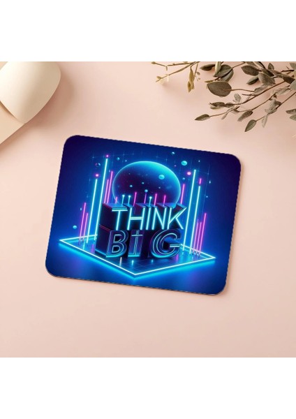Mavi Işıklarla Think Big 3D Mouse Pad - 19X23 cm 2 mm Dikdörtgen Ithal Baskılı Mouse Pad indirimleri