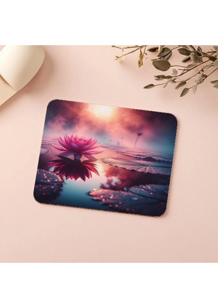 Pembe Lotus Çiçeği Temalı Mousepad - 19X23 cm 2 mm Dikdörtgen Ithal Baskılı Mouse Pad indirimleri