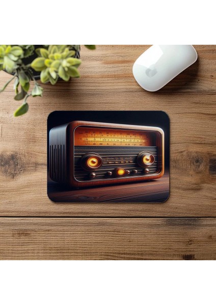 Turuncu Işık Göstergeli Retro Radyo Mouse Pad - 19X23 cm 2 mm Dikdörtgen Ithal Baskılı Mouse Pad fırsatları