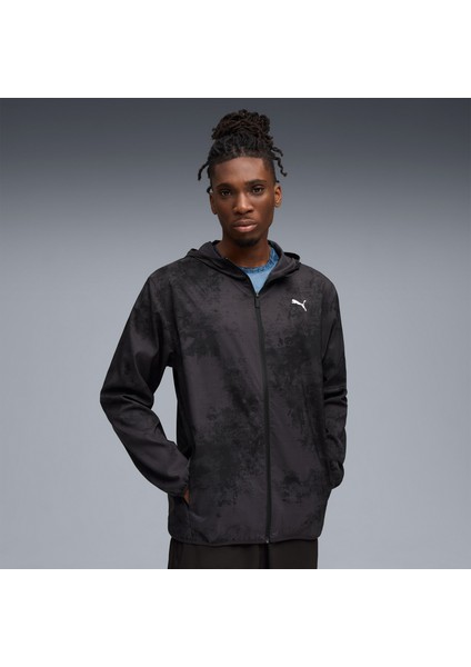 Tad Ess Aop Woven Erkek Siyah Antrenman Ceketi.siyah