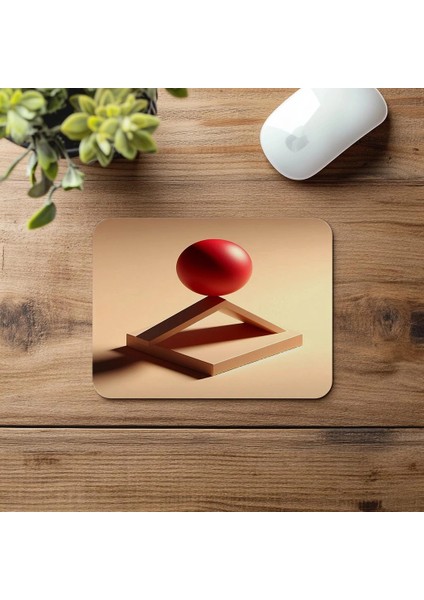 Dengede Duran Kırmızı Küre Mousepad - 19X23 cm 2 mm Dikdörtgen Ithal Baskılı Mouse Pad fırsatları