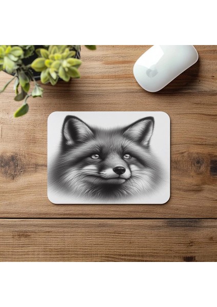 Göz Temalı Fox Mousepad – Beyaz Arka Plan - 19X23 cm 2 mm Dikdörtgen Ithal Baskılı Mouse Pad fırsatları