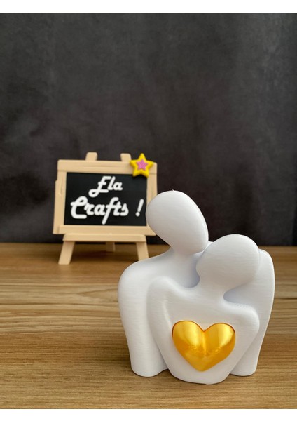 3D Kadın Erkek Figürlü Kalpli Masa ve Ev Dekoru Biblo – Romantik Çift