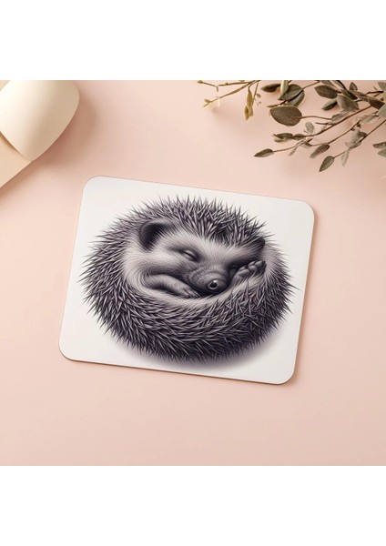 Mat Gri Arka Planlı Kirpi Tasarımı - 19X23 cm 2 mm Dikdörtgen Ithal Baskılı Mouse Pad indirimleri