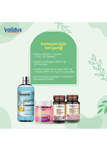 Beauty Set - Biotin - Keratin - Collagen - Hyaluronic Acid fiyatları