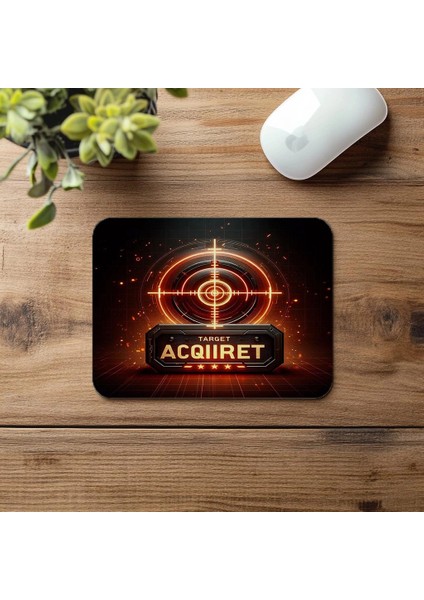 Target Acquired Yazılı Kırmızı Işıklı Mousepad - 19X23 cm 2 mm Dikdörtgen Ithal Baskılı Mouse Pad fırsatları