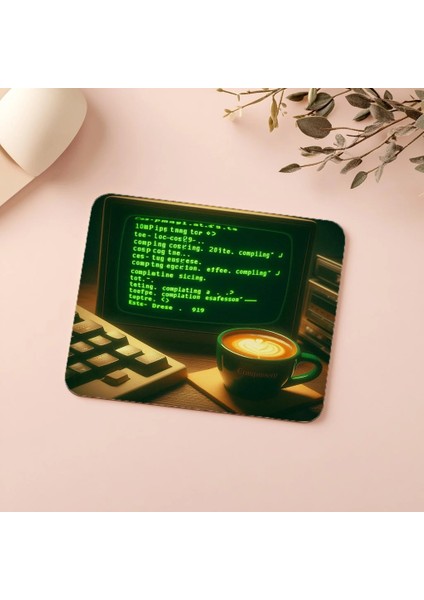 Yeşil Terminal Ekranı ve Espresso Mousepad - 19X23 cm 2 mm Dikdörtgen Ithal Baskılı Mouse Pad indirimleri