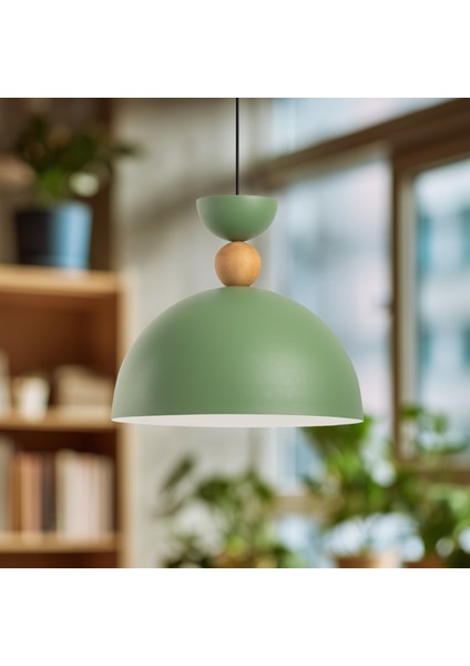 Stellara Ahşap Boncuk Detaylı Tekli Sarkıt Aydınlatma, Metal Sıvama, Ev, Ofis, Cafe, Restoran Avizeleri, E27 Duy fiyatları