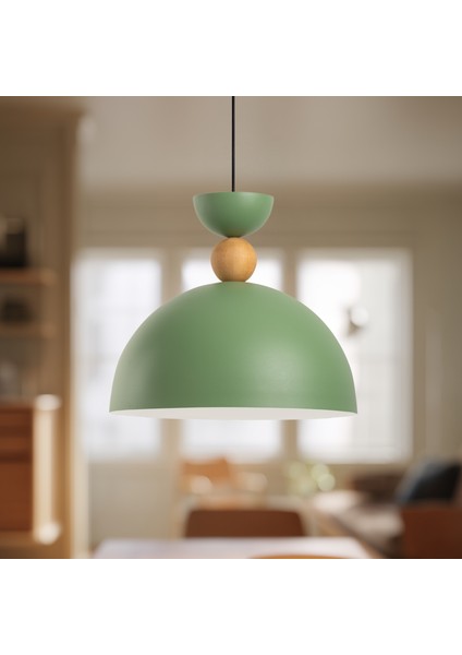 Stellara Ahşap Boncuk Detaylı Tekli Sarkıt Aydınlatma, Metal Sıvama, Ev, Ofis, Cafe, Restoran Avizeleri, E27 Duy fırsatları