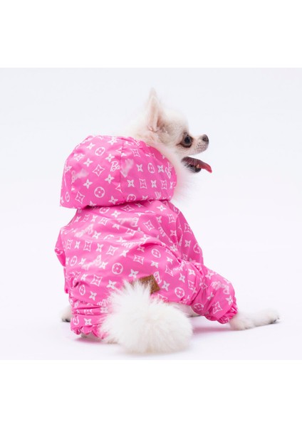 Pembe Desenli Tulum Yağmurluk Köpek Kıyafeti Köpek Yağmurluğu fiyatları