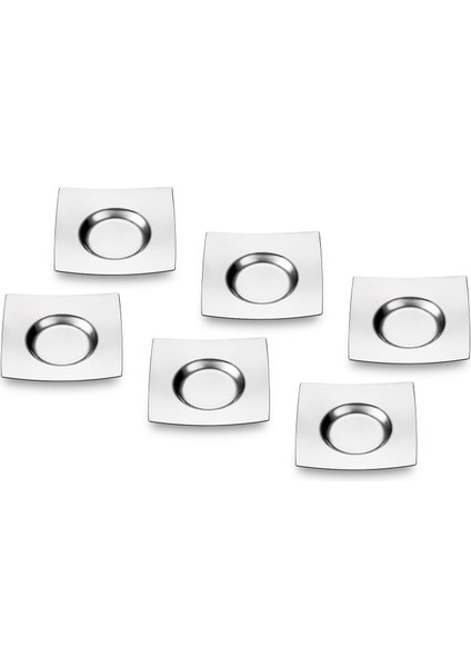 Juno 6'lı Çelik Çay Tabağı