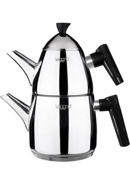 Çaydanlık Seti 1lt+2lt Soft Touch Siyah Sap