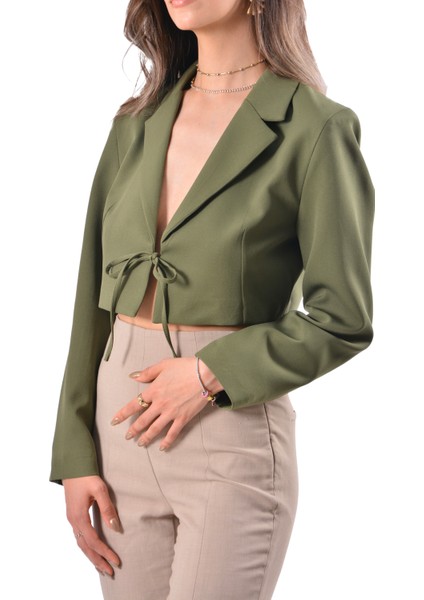 Bağlama Detay Crop Blazer Ceket fiyatları