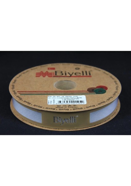 Biye Koton Katlı D29 Gri 2 cm 25 Metre %65 Koton %35 Polyester