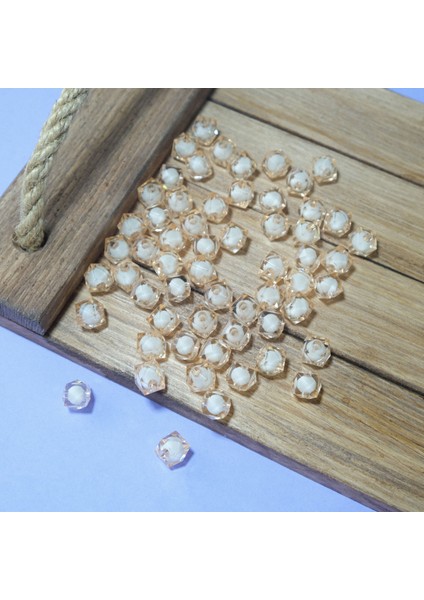 10 mm Somon Içi Boncuklu Akrilik Küp Model Kübik Boncuk Takı Çanta Yapım Boncuğu (500GR , ~1100 Adet)